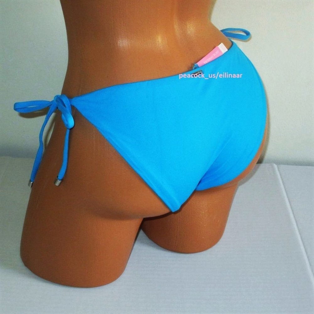 Victoria's Secret Swim Side Tie Cheeky Bikini Bottom SIZE XL Bright Blue